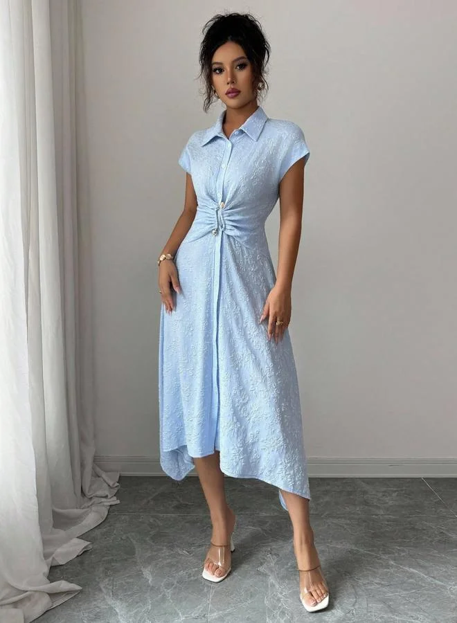 تايك تو فستان ميدي جاكار بإبزيم أمامي